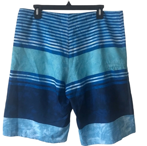 Atlantic Shoals Surf Shop Men’s Blue Striped Board Shorts Size 34 - Picture 2 of 9
